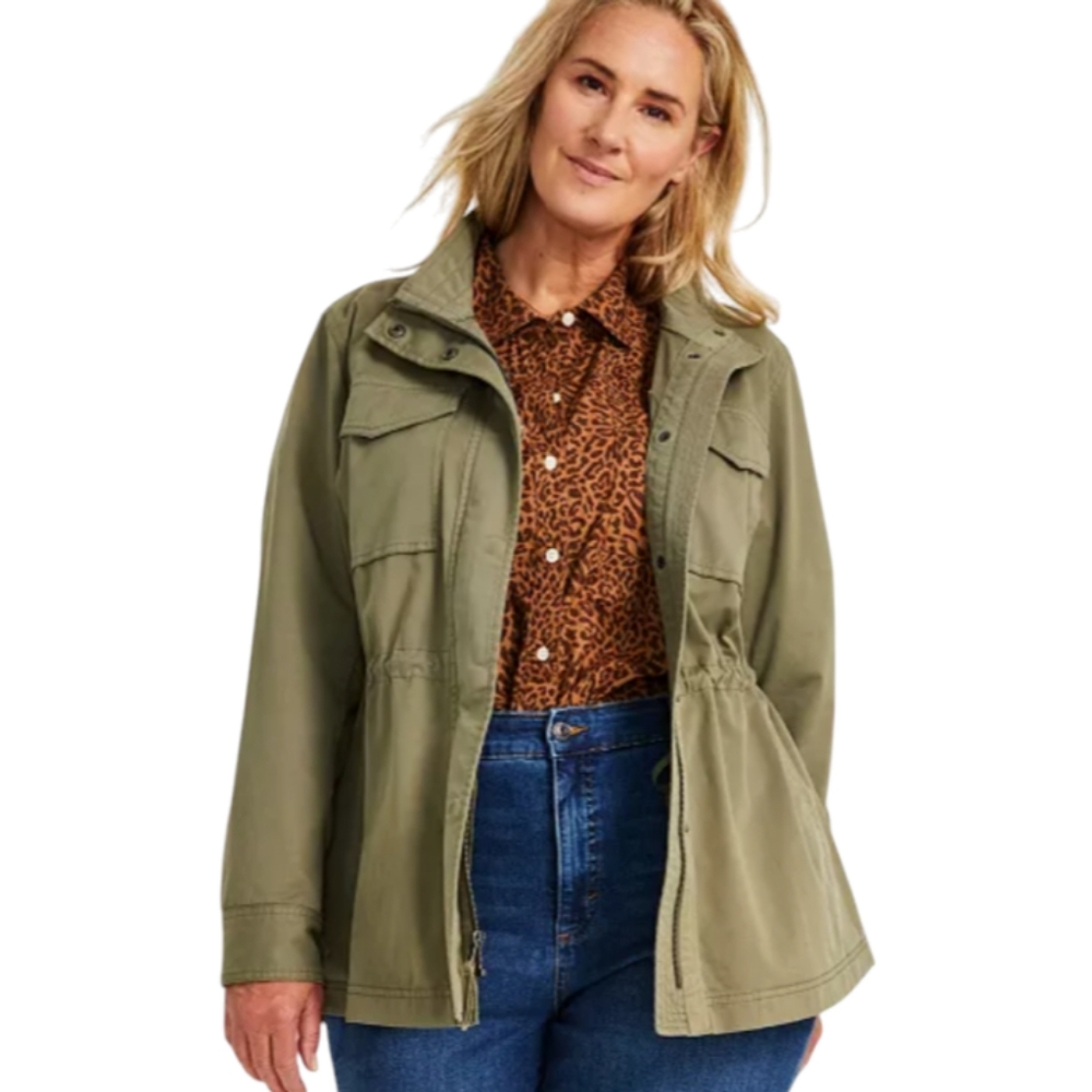 Style & Co. green utility jacket with breast pockets size PL